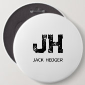 MINIMALISTISCHES SCHWARZES ZWEIBUCHSTABIGES MONOGR BUTTON (Vorne & Hinten)