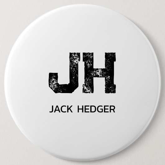 MINIMALISTISCHES SCHWARZES ZWEIBUCHSTABIGES MONOGR BUTTON (Vorderseite)