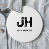 MINIMALISTISCHES SCHWARZES ZWEIBUCHSTABIGES MONOGR BUTTON (Beispiel)