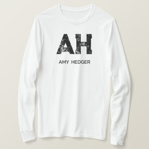 MINIMALISTISCHES SCHWARZES ZWEIBUCHSTABIGES MONOGR T-Shirt