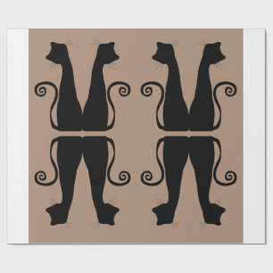 Minimalistisches Schwarzkatzen-Muster-Geschenkpapi Geschenkpapier