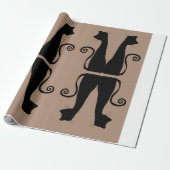 Minimalistisches Schwarzkatzen-Muster-Geschenkpapi Geschenkpapier (Ungerollt)