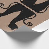Minimalistisches Schwarzkatzen-Muster-Geschenkpapi Geschenkpapier (Ecke)