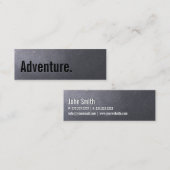 Minimalistisches Schwarztypografie-Abenteuer Mini Visitenkarte (Vorne/Hinten)