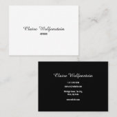 Minimalistisches Schwarzweiß-Berufliches Script Visitenkarte (Vorne/Hinten)