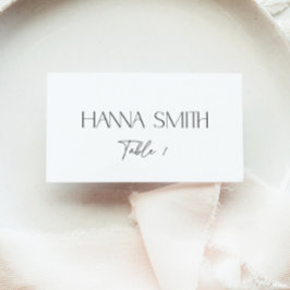 Minimalistisches Schwarzweiß-Brautparty Platzkarte