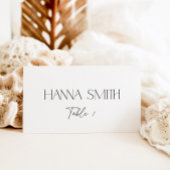 Minimalistisches Schwarzweiß-Brautparty Platzkarte