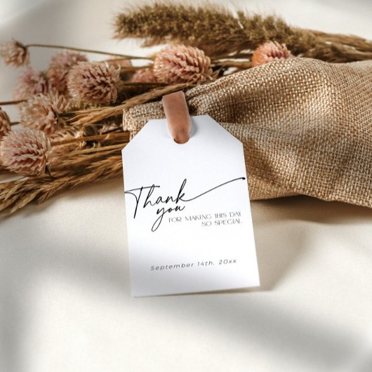 Minimalistisches Schwarzweiß-Brautparty Vielen Dan Geschenkanhänger