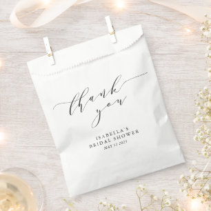 Minimalistisches Schwarzweiß-Brautparty Vielen Dan Geschenktütchen