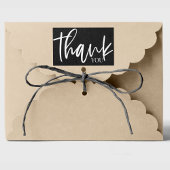 Minimalistisches Schwarzweiß-Dankeschön-Etikett Rechteckiger Aufkleber