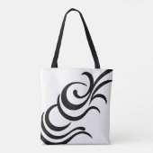 minimalistisches Schwarzweiß-Design Tasche (Rückseite)