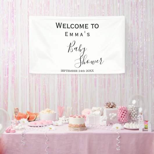 Minimalistisches Schwarzweiß-Duschbanner Banner (Party)