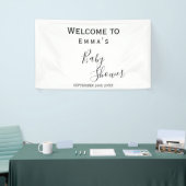 Minimalistisches Schwarzweiß-Duschbanner Banner (Messeveranstaltung)