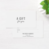 Minimalistisches Schwarzweiß-Geschenkzertifikat (Schreibtisch)