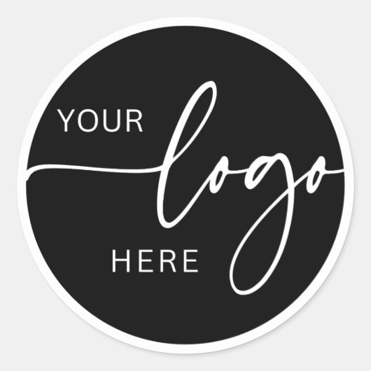 Minimalistisches Schwarzweiß-Logo-Geschäft Runder Aufkleber (Vorderseite)