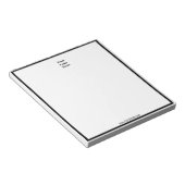 Minimalistisches Schwarzweiß-Logo hier Notizblock (angewinkelt)