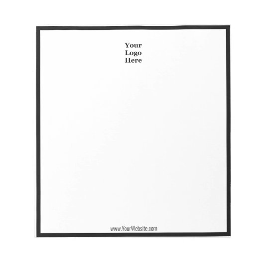 Minimalistisches Schwarzweiß-Logo hier Notizblock (Vorderseite)