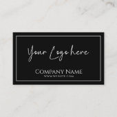 Minimalistisches Schwarzweiß-Logo Visitenkarte (Vorderseite)