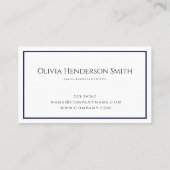 Minimalistisches Schwarzweiß-Logo Visitenkarte (Rückseite)