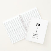Minimalistisches Schwarzweiß-Monogramm-Notebook Notizblock (Innenseite)