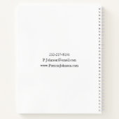 Minimalistisches Schwarzweiß-Monogramm-Notebook Notizblock (Rückseite)