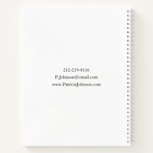 Minimalistisches Schwarzweiß-Monogramm-Notebook Notizblock (Rückseite)