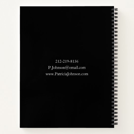 Minimalistisches Schwarzweiß-Monogramm Notizblock (Rückseite)