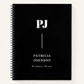 Minimalistisches Schwarzweiß-Monogramm Notizblock (Vorderseite)