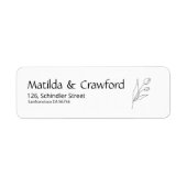 Minimalistisches Schwarzweiß-Rücksendelabel (Vorne)