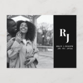 Minimalistisches Schwarzweiß Save the Date Postkarte (Vorderseite)