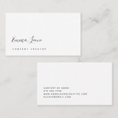 Minimalistisches Schwarzweiß-Script Visitenkarte (Vorne/Hinten)