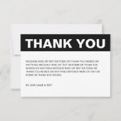 Minimalistisches Schwarzweiß und Weiß Dankeskarte (Vorderseite)