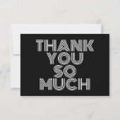 Minimalistisches Schwarzweiß und Weiß Dankeskarte (Rückseite)