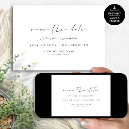 Minimalistisches Script 2024 Abschluss Save the Da Date