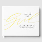 Minimalistisches Script Abschluss Foil Guestbook Gästebuch (Vorderseite)