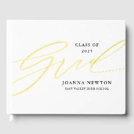 Minimalistisches Script Abschluss Foil Guestbook Gästebuch