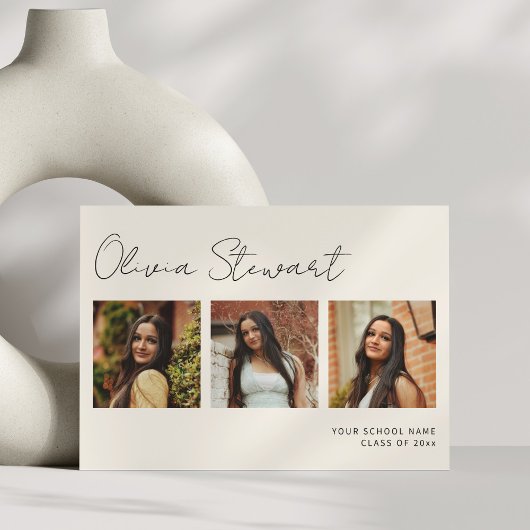 Minimalistisches Script Abschluss-FotoCollage Ankündigung