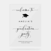 Minimalistisches Script Abschluss Schwarzes Party  Acrylschild (Vorderseite)