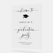 Minimalistisches Script Abschluss Schwarzes Party  Acrylschild (Winkel)