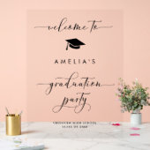 Minimalistisches Script Abschluss Schwarzes Party  Acrylschild (Hochzeit)