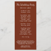 Minimalistisches Script Amber Rust Red-Programm Programm (Rückseite)