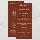 Minimalistisches Script Amber Rust Red-Programm Programm (Vorne/Hinten)