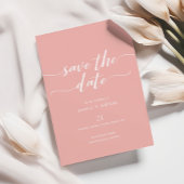Minimalistisches Script Apricot Save the Date Einladung