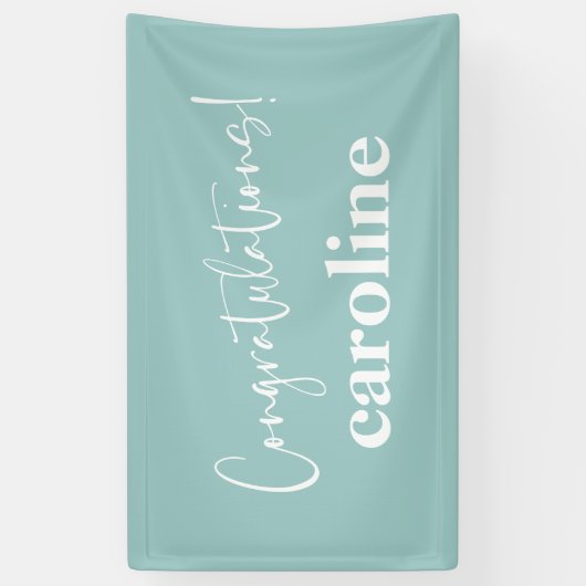 Minimalistisches Script Aqua Blue Kundenwunsch Banner (Vertikal)