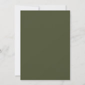 Minimalistisches Script Army Green Wedding Einladung (Rückseite)