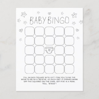 Minimalistisches Script Baby Bingo Baby Showspiel