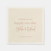 Minimalistisches Script Begrüßung Serviette (Vorderseite)