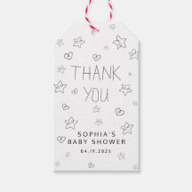 Minimalistisches Script Black Danke Baby Dusche