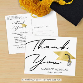Minimalistisches Script Black Gold Abschluss Viele Postkarte