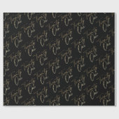 Minimalistisches Script Black und Gold 21. Geburts Geschenkpapier (Flach)